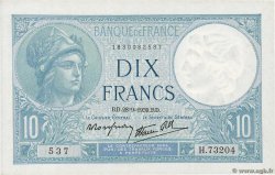 10 Francs MINERVE modifié FRANCIA  1939 F.07.09
