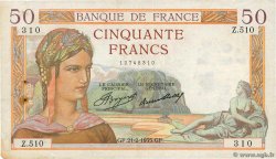 50 Francs CÉRÈS FRANKREICH  1935 F.17.04 S