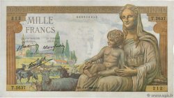 1000 Francs DÉESSE DÉMÉTER FRANCE  1943 F.40.15 VF+