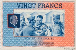 20 Francs BON DE SOLIDARITÉ FRANCE Regionalismus und verschiedenen  1941 KL.08C3