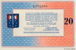 20 Francs BON DE SOLIDARITÉ FRANCE Regionalismus und verschiedenen  1941 KL.08C3 fST