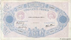 500 Francs BLEU ET ROSE modifié FRANCE  1939 F.31.54 TB+