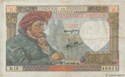 50 Francs JACQUES CŒUR FRANCE  1940 F.19.01
