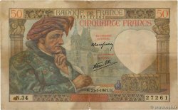 50 Francs JACQUES CŒUR FRANCE  1941 F.19.05 G