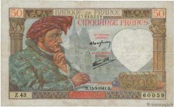 50 Francs JACQUES CŒUR FRANCE  1941 F.19.07 F-