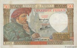 50 Francs JACQUES CŒUR FRANKREICH  1941 F.19.14