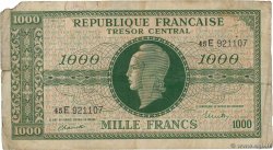 1000 Francs MARIANNE THOMAS DE LA RUE FRANCE  1945 VF.13.02 G