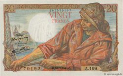 20 Francs PÊCHEUR FRANCE  1944 F.13.08 UNC-