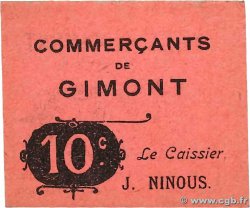 10 Centimes FRANCE régionalisme et divers Gimont 1914 JP.32-051