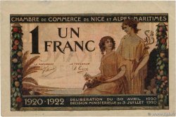 1 Franc FRANCE regionalism and miscellaneous Nice 1920 JP.091.11