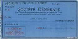 Francs FRANCE régionalisme et divers Paris 1933 DOC.Chèque SPL