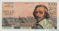 1000 Francs RICHELIEU FRANCE  1956 F.42.20 AU-