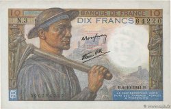 10 Francs MINEUR FRANCE  1941 F.08.02 TTB
