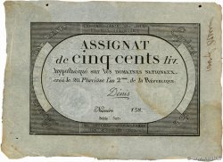 500 Livres FRANCE 1794 Ass.47a TB