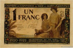 1 Franc Numéro spécial FRANCE regionalism and miscellaneous Nice 1920 JP.091.11 VF