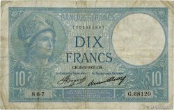 10 Francs MINERVE FRANCE 1937 F.06.18 B