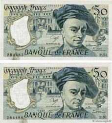50 Francs QUENTIN DE LA TOUR Consécutifs FRANCE 1988 F.67.14 SUP+