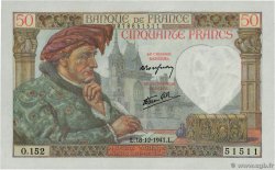 50 Francs JACQUES CŒUR FRANCE 1941 F.19.17 pr.NEUF