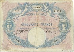 50 Francs BLEU ET ROSE FRANCE  1924 F.14.37 B