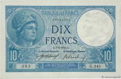 10 Francs MINERVE FRANCE 1916 F.06.01