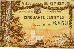 50 Centimes FRANCE régionalisme et divers Remiremont 1916 JP.88-067