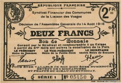 2 Francs FRANCE régionalisme et divers Senones 1916 JP.88-075