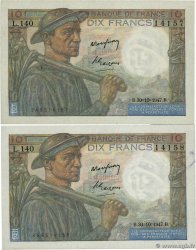 10 Francs MINEUR Consécutifs FRANCE  1947 F.08.18