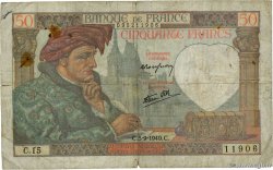 50 Francs JACQUES CŒUR FRANCE 1940 F.19.02 B