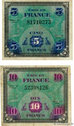 5 et 10 Francs DRAPEAU Lot FRANCE 1944 VF.17.01 et VF.18.01 TB