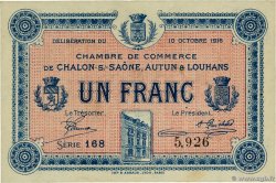 1 Franc FRANCE régionalisme et divers Châlon-Sur-Saône, Autun et Louhans 1916 JP.042.10