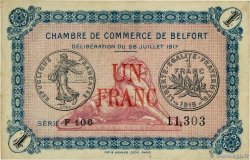 1 Franc FRANCE régionalisme et divers Belfort 1917 JP.023.29