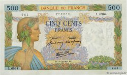 500 Francs LA PAIX FRANCE  1942 F.32.41