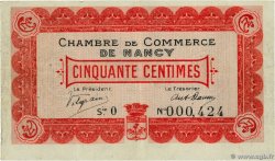50 Centimes  FRANCE régionalisme et divers Nancy 1915 JP.087.01
