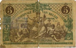 5 Francs BELGIQUE 1921 P.075b pr.B
