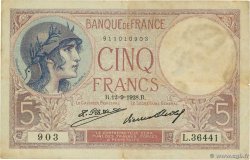 5 Francs FEMME CASQUÉE FRANCE 1928 F.03.12 TB