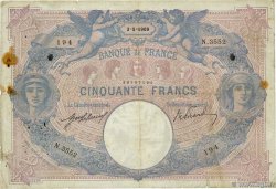 50 Francs BLEU ET ROSE FRANCE  1909 F.14.22