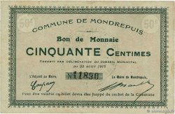 50 Centimes FRANCE régionalisme et divers Mondrepuis 1915 JP.02-1529 TB
