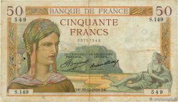 50 Francs CÉRÈS FRANCE 1934 F.17.02 B+