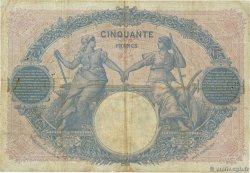 50 Francs BLEU ET ROSE FRANCE 1913 F.14.26 VG