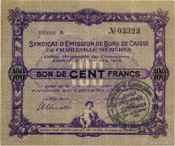 100 Francs FRANCE régionalisme et divers Charleville-Mezieres 1916 JP.08-100 TTB