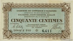 50 Centimes FRANCE régionalisme et divers Auxerre 1916 JP.017.12