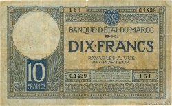 10 Francs MAROC 1931 P.17a B+