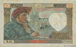 50 Francs JACQUES CŒUR FRANCE 1940 F.19.03 TB