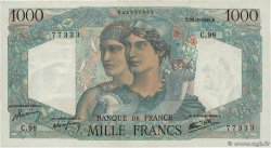 1000 Francs MINERVE ET HERCULE FRANCE 1945 F.41.07 SUP+