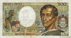 200 Francs MONTESQUIEU FRANCE 1981 F.70.01A1