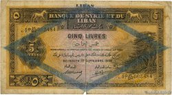 5 Livres LIBAN 1939 P.027d B
