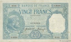 20 Francs BAYARD FRANCE 1918 F.11.03a pr.TTB