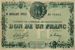 1 Franc FRANCE régionalisme et divers Chateauroux 1915 JP.046.07 TTB+