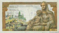 1000 Francs DÉESSE DÉMÉTER FRANCE 1942 F.40.13 TTB