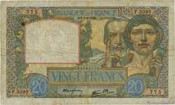 20 Francs TRAVAIL ET SCIENCE FRANCE 1941 F.12.13 B+